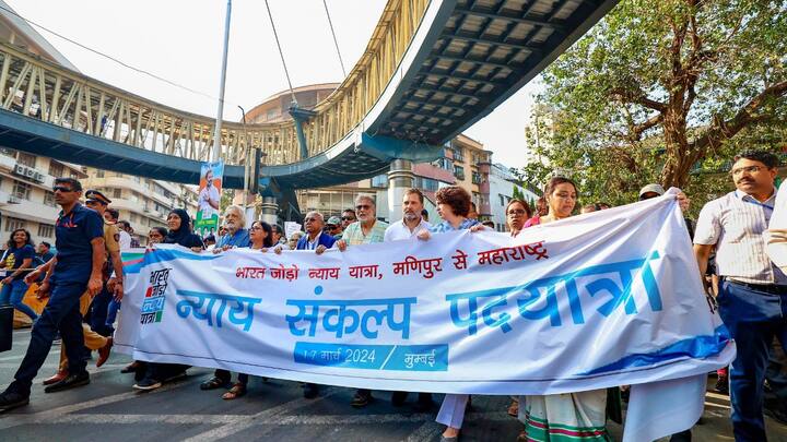 Alongside Rahul Gandhi, his sister and Congress general secretary Priyanka Gandhi Vadra, actor Swara Bhasker, and Mumbai Congress president Varsha Gaikwad participated in the padyatra. (Image Source: PTI Images)