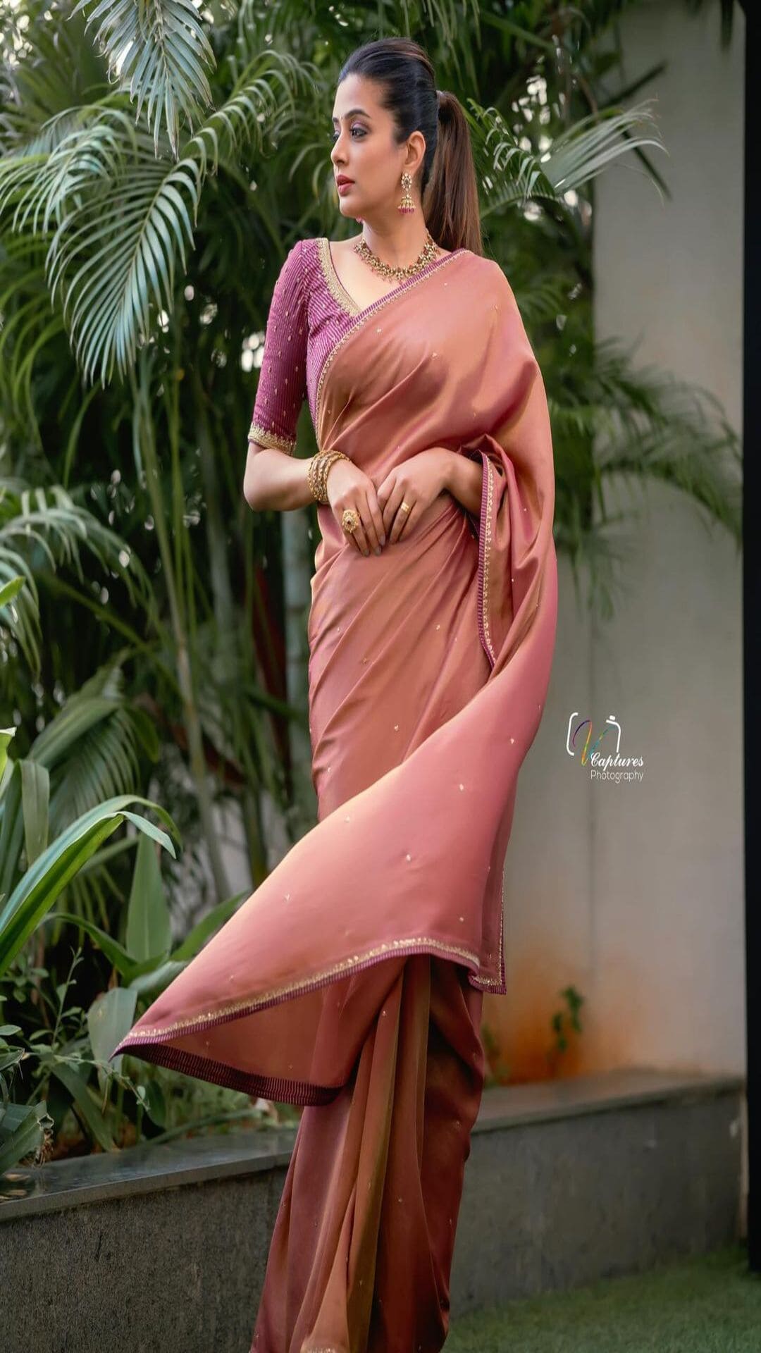 Rakul Preet Singh in Mint Blush Drape Saree – South India Fashion