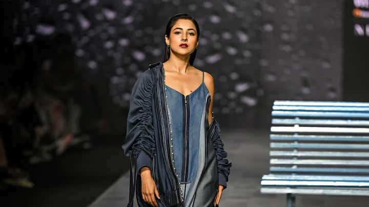 Shehnaaz Gill turned showstopper for Lakme Fashion Week for designer Diksha Khanna looking dapper as ever.