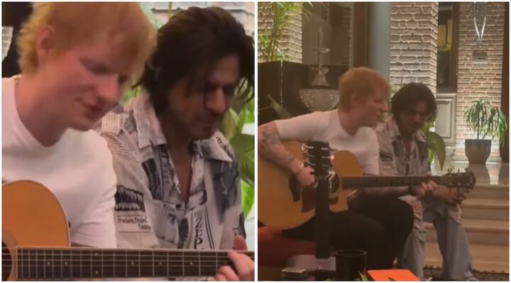 Ed Sheeran Visited Shah Rukh Khan House Mannat Sing live Song Watch Unseen Video Watch: एड शीरन की सिंगिंग में खोए Shah Rukh Khan, सामने आया किंग खान के घर मन्नत से अनदेखा वीडियो