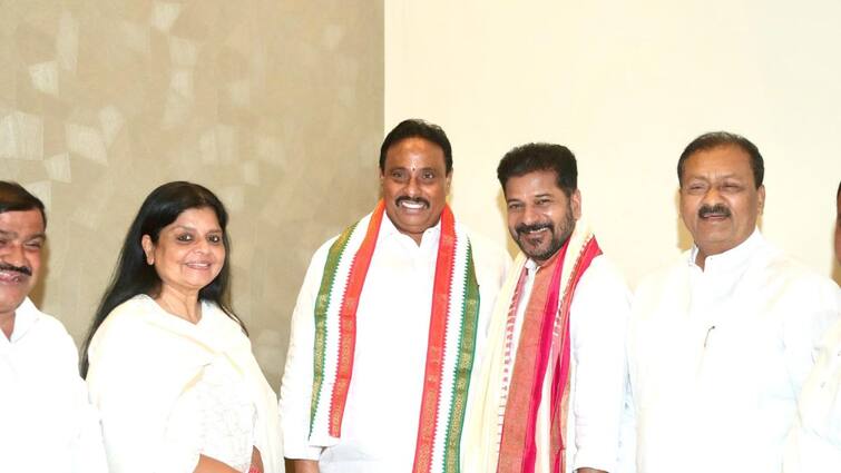 Double Blow To BRS As Chevella MP Ranjith Reddy, Khairatabad MLA Danam Nagender Join Congress