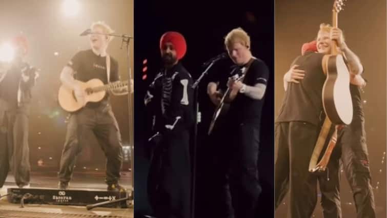 Ed Sheeran Sings in Punjabi for the first time in Mumbai Concert with Diljit Dosanjh video goes viral Ed Sheeran Sings In Punjabi: মুম্বই কনসার্টে প্রথমবার পাঞ্জাবি ভাষায় গান গাইলেন এড শিরান, সঙ্গী দিলজিৎ, ভাইরাল ভিডিও