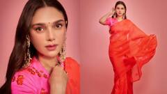 Aditi Rao Hydari : பழுத்த மிளகாய் நிற புடவையில் அசத்தும் நடிகை அதிதி ராவ்!
