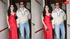 Ul Jalool Ishq की रैपअप पार्टी में लेडी लव का हाथ थामे पहुंचे Vijay Verma, रेड डीप नेक ड्रेस में बेहद ग्लैमरस लगीं  Tamannaah