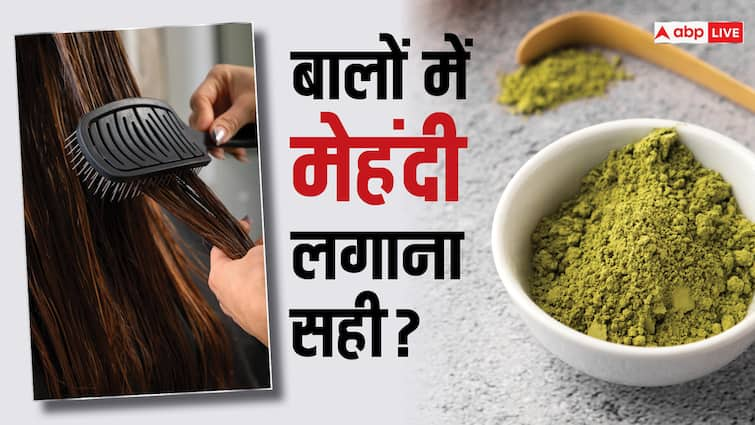 applying heena to hair is right or wrong know more balon par lagayen mehndi बालों में मेहंदी लगाना सही या गलत? भूलकर भी ना करें ये गलतियां, वरना होगा बालों को नुकसान