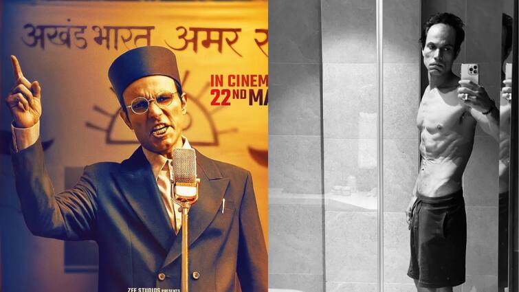Randeep Hooda drastic body transformation for the epic movie swatantrya veer sarvarkar Randeep Hooda: சாவர்க்கர் கேரக்டருக்காக ஐ விக்ரம்போல் உடல் இளைத்த ரந்தீப் ஹூடா!