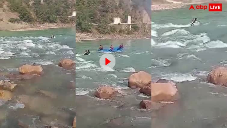 Couple doing pre-wedding shoot in Rishikesh got stuck in river Ganga rescued by SDRF trending Video: ऋषिकेश में प्री-वेंडिग शूट करवाना कपल को पड़ा भारी, बीच गंगा में फंसे... देखें वीडियो