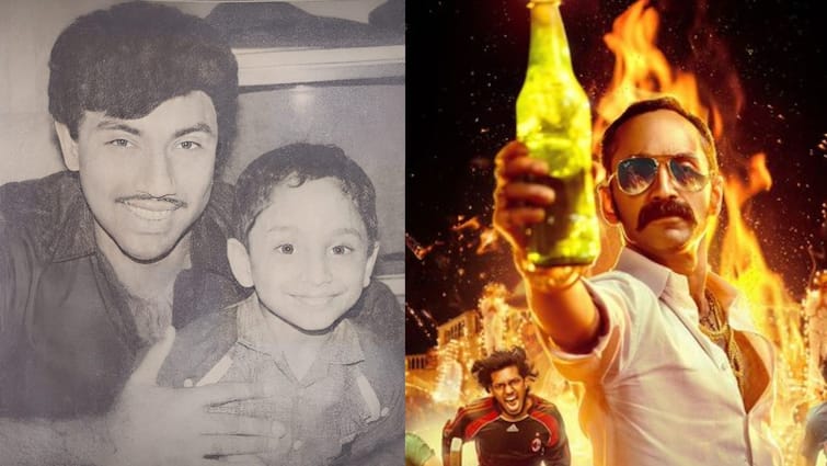 Actor fahadh faasil childhood picture with actor sathyaraj goes viral on social media Fahadh Faasil :  சத்யராஜ் மடியில் குட்டி ஃபகத் ஃபாசில்..வைரலாகும் புகைப்படம்