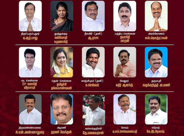 DMK candidates list contesting in Lok Sabha Election 2024 Chief Minister Stalin released list DMK Candidates: திமுக வேட்பாளர்கள் பட்டியலை வெளியிட்ட முதல்வர் ஸ்டாலின்- புதியவர்கள் 11 பேருக்கு வாய்ப்பு
