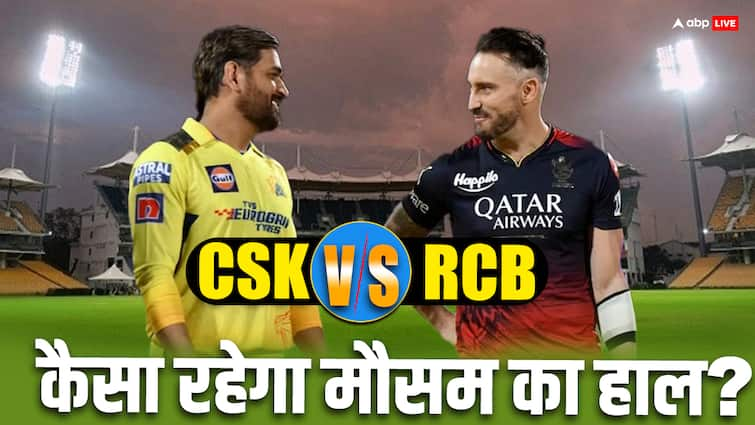 ipl 2024 csk vs rcb match weather report chennai super kings royal challengers bengaluru possible playing xi CSK vs RCB Weather Report: बारिश में धुल जाएगा चेन्नई और बैंगलोर का मैच? मौसम को लेकर आया बड़ा अपडेट