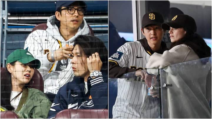 Korean Actors Gong Yoo Song Joong Ki Hyun Bin Son Ye Jin At A Baseball Game Photos Korean Stars Gong Yoo, Song Joong Ki, Hyun Bin-Son Ye Jin At A Baseball Game; See All Pics