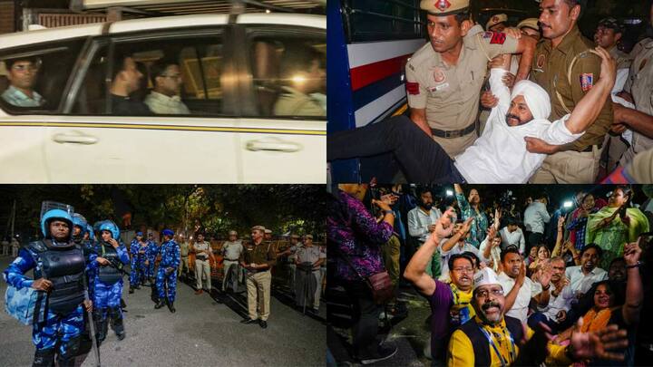 Arvind Kejriwal Arrest: ईडी ने आबकारी नीति से जुड़े मनी लॉन्ड्रिंग केस में गुरुवार की रात दिल्ली के मुख्यमंत्री अरविंद केजरीवाल को गिरफ्तार कर लिया. इसके बाद ईडी उन्हें यहां अपने कार्यालय ले गई.