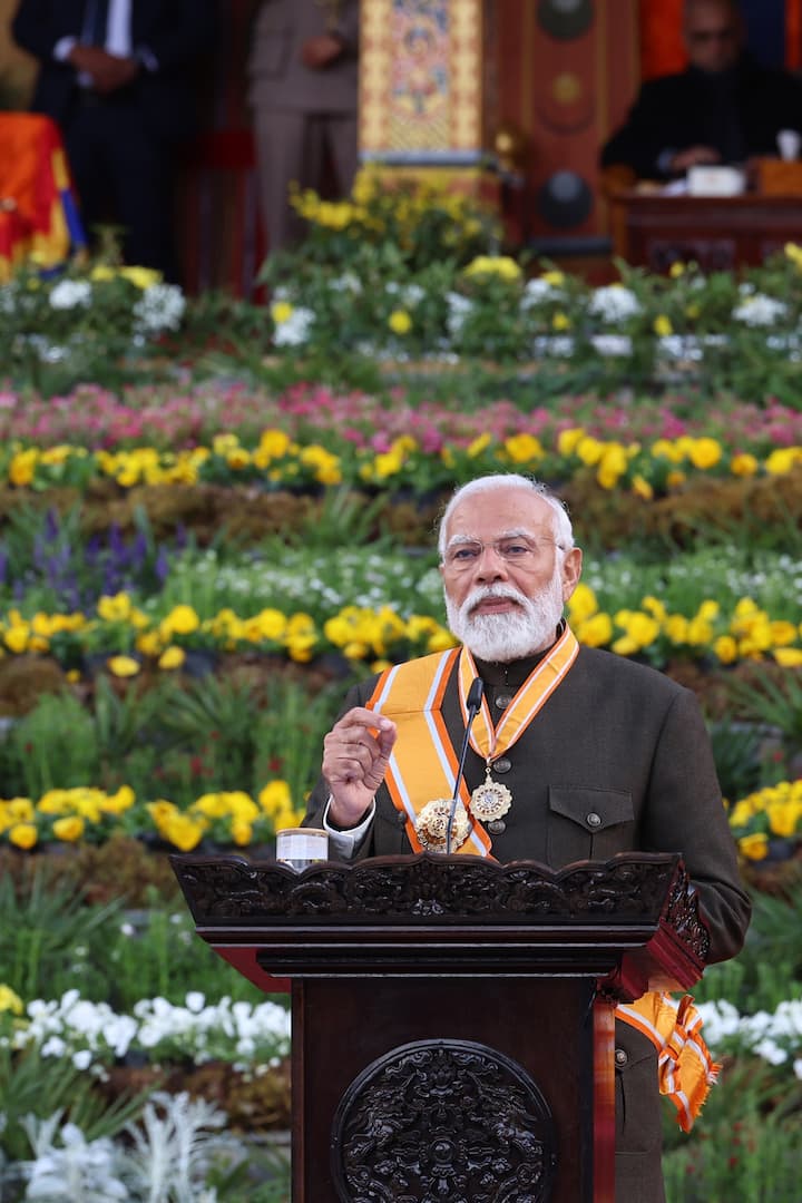 Addressing a gathering in Bhutan during his two-day state visit, PM Modi emphasised the unique and inseparable bond between India and Bhutan. (Photo: PIB)