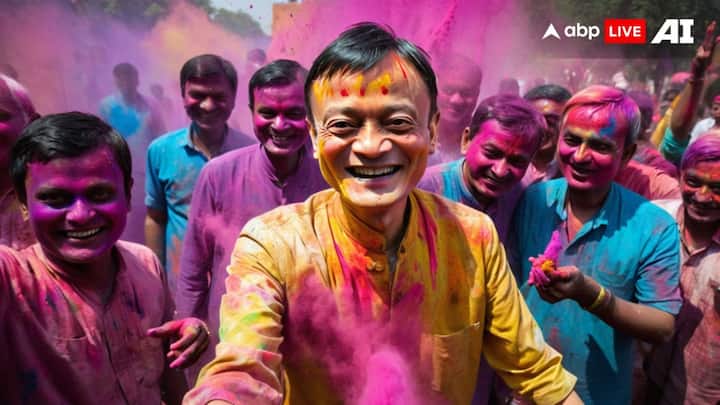 Alibaba Group co-founder and one of the wealthiest person in China, Jack Ma, is clearly not afraid of a splash of colours. (Image Source: ABP Live AI)