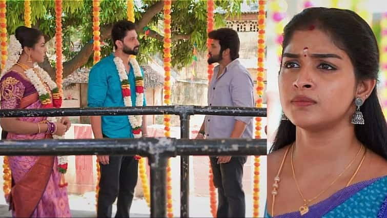 karthigai deepam serial today march 22nd written update Karthigai Deepam: ரியாவுடன் வந்து நின்ற ஆனந்த், அறைந்த அபிராமி, மீனாட்சி எடுத்த முடிவு - கார்த்திகை தீபம் அப்டேட் 