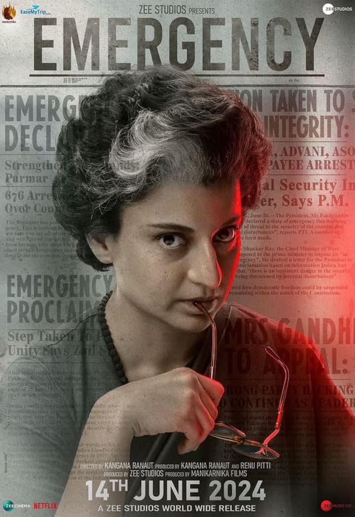 In her first feature film as a director, Emergency, actor Kangana Ranaut portrays former Prime Minister Indira Gandhi in a political drama.