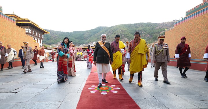 India and Bhutan on Friday exchanged several MoUs and signed agreements in the fields of energy, trade, digital connectivity, space and agriculture, and finalised the MoU on the establishment of rail links between the two nations. (Photo: PIB)