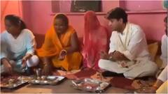 चुनाव प्रचार के बीच गुना के एक घर पहुंचे मंत्री सिंधिया, जमीन पर बैठकर खाया खाना