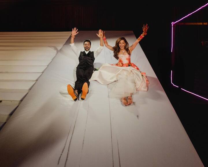 The photo of them sliding away on a white slope, though, is the one that stands out.