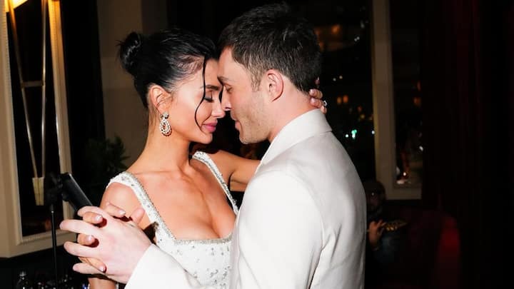 Ed Westwick and Amy Jackson celebrated their engagement with a dinner party in London.