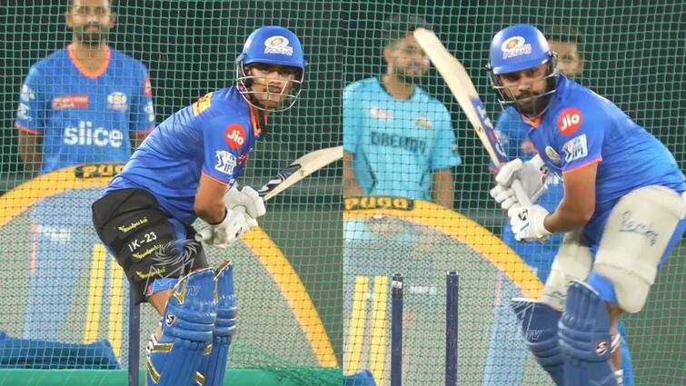 mi vs gt fifth match mumbai indians share video of rohit sharma and ishan kishan between practice session MI vs GT : मुंबई इंडियन्सकडून धमाकेदार व्हिडीओ शेअर, मग होऊ दे राडा म्हणत गुजरात टायटन्सला दिला इशारा