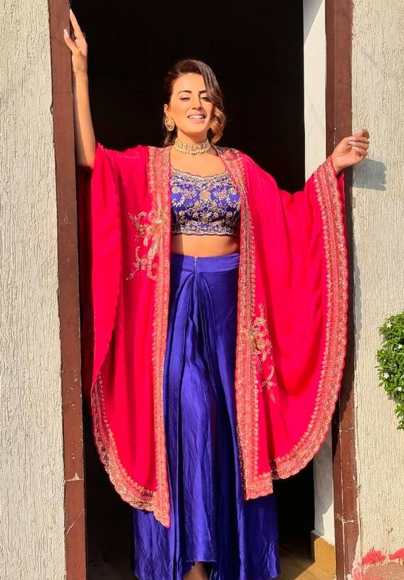 વાદળી ચણીયા-ચોળીમાં અક્ષરા સિંહનો કૂલ લૂક વાયરલ