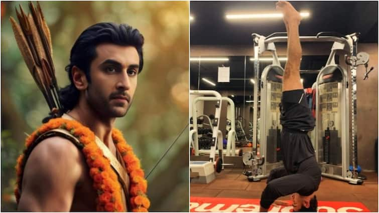 Ranbir Kapoor Performs Headstand As He Preps To Play Lord Ram In Nitesh Tiwari Ramayana Ranbir Kapoor 'रामायण' के लिए खड़े हो गए 'सिर के बल', नॉनवेज भी छोड़ दिया है खाना