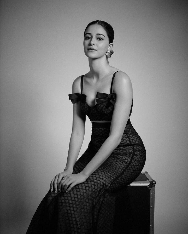 Ananya Panday: Sensual Hot in Nail-Biting Vintage Black Dotted Dress  Ananya Panday turned up the heat with a sensual vintage black dotted dress that left onlookers awe-struck. Her choice of outfit not only accentuated her bold personality but also showcased her prowess in pulling off diverse looks with utmost confidence. (Image Source: Special Arrangement)