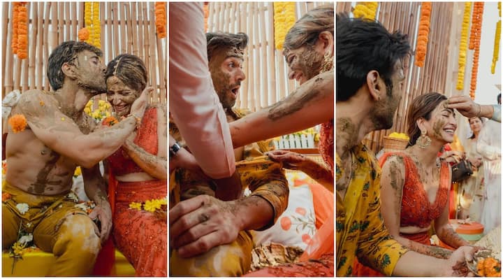 Kriti-Pulkit Haldi Pics: बॉलीवुड एक्ट्रेस कृति खरबंदा और पुलकित सम्राट हाल ही में शादी के बंधन में बंधे हैं. शादी के बाद से ही कपल की तस्वीरें सोशल मीडिया पर छाई हुई हैं.
