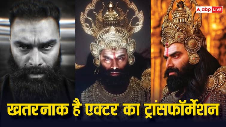 nikitin dheer transformation as ravan shrimad ramayan shocking look video viral रावण के भेष में निकितिन का लुक देख डरे फैंस, शॉकिंग है एक्टर का ट्रांसफॉर्मेशन, वीडियो वायरल