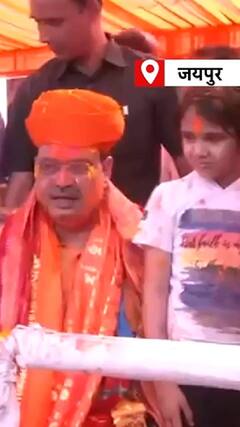 सीएम भजनलाल शर्मा ने मुख्यमंत्री आवास पर होली मनाई | abp shorts