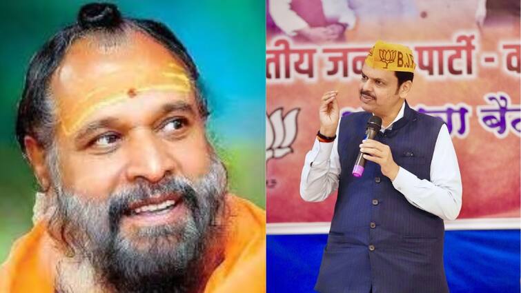 Jai Siddheshwar Swami Meets Devendra Fadnavis BJP Rejects Jai Siddheshwar Swamy's Candidacy Ram Satpute BJP Candidate from Solapur Loksabha भाजपने तिकीट कापताच जय सिद्धेश्वर महाराज उपमुख्यमंत्री फडणवीसांच्या भेटीला