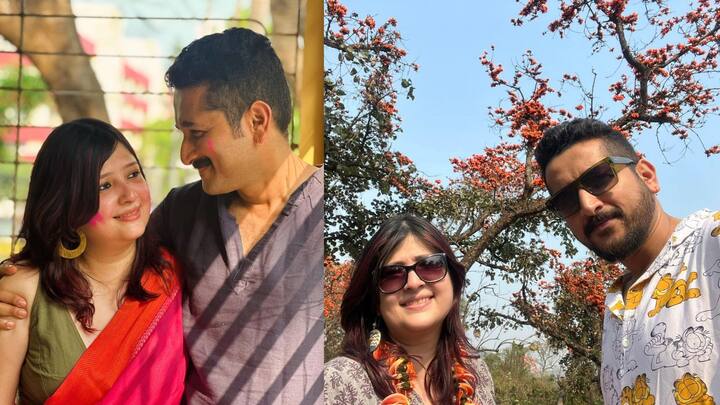 বিয়ের পরে প্রথম দোল পরমব্রত চট্টোপাধ্যায় ও পিয়ার। এক চিলতে রং মেখে, বসন্তের রোদেই পালন রঙের উৎসবের।