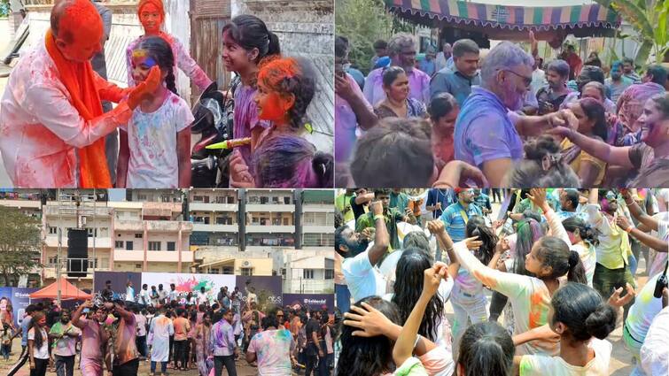 Holi celebrations in Telugu states Political leaders also participated Holi Celbrations: తెలుగు రాష్ట్రాల్లో హోలీ సంబరాలు- రంగుల పండుగలో రాజకీయల నేతలు