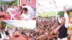 सैफई में अखिलेश यादव ने पूरे परिवार के साथ खेली फूलों वाली होली, चाचा शिवपाल ने गाया फगुआ, जमी महफिल