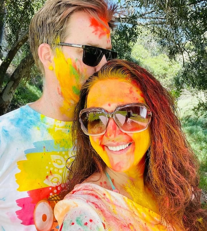 Preity Zinta shared a series of pictures of her Holi celebration with husband Gene Goodenough.