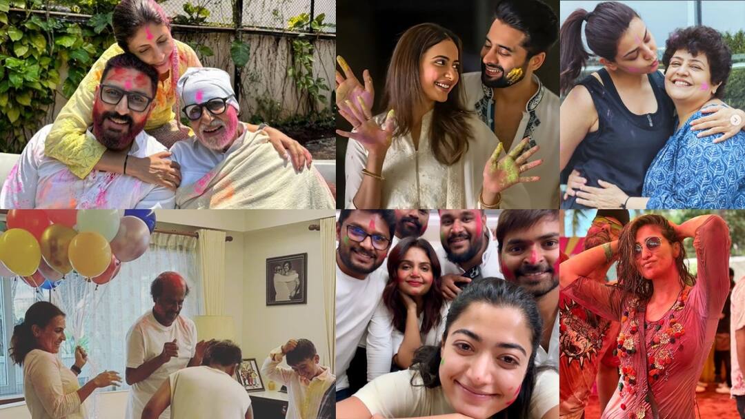 Holi 2024: சூப்பர் ஸ்டார் ரஜினிகாந்த் முதல் ராஷ்மிகா வரை: பிரபலங்களின் அட்டகாசமான ஹோலி புகைப்படங்கள்!