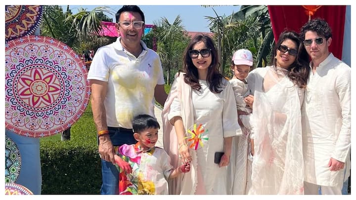 Actress Priyanka Chopra Jonas, who was last seen in the global streaming series 'Citadel', has shared pictures from her Holi celebrations in India.