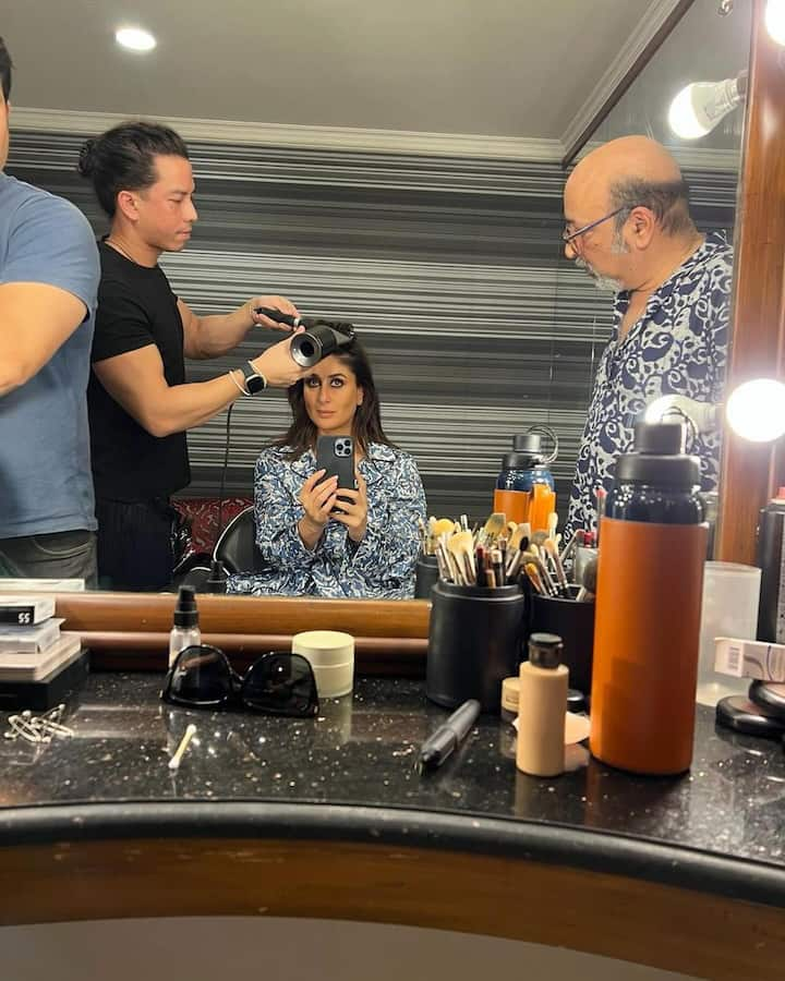 Kareena shared several makeup and BTS pics