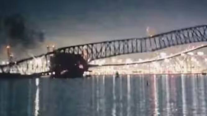 plane collided with Francis Scott Bridge in Baltimore, USA, see video Maryland bridge: ਅਮਰੀਕਾ ਦੇ ਬਾਲਟੀਮੋਰ ‘ਚ ਫਰਾਂਸਿਸ ਸਕੌਟ ਬ੍ਰਿਜ ਨਾਲ ਜਹਾਜ਼ ਦੀ ਹੋਈ ਟੱਕਰ, ਦੇਖੋ ਵੀਡੀਓ