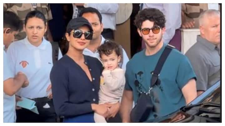 After enjoying Holi festivities in Noida, Priyanka Chopra Jonas, Nick Jonas and their daughter Malti Marie have returned to Mumbai.