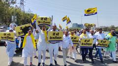 CM केजरीवाल की गिरफ्तारी पर बिफरे AAP कार्यकर्ता, BJP कार्यालय के सामने लगाए नारे