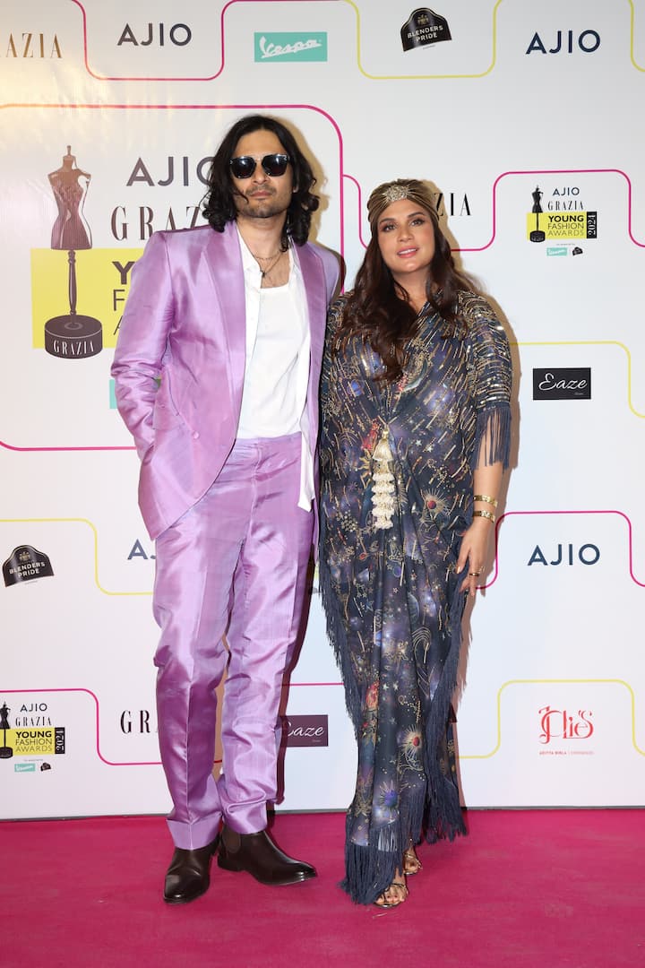 Ali Fazal wore a shiny pink pant-suit