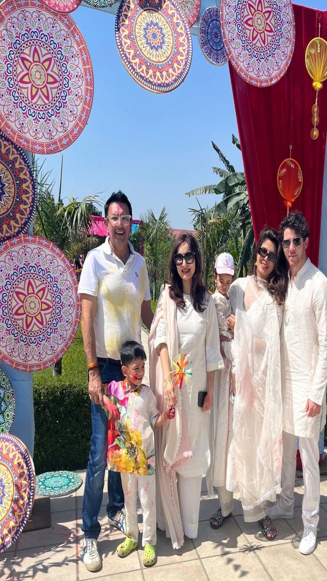 Priyanka Chopra, Nick Jonas Celebrate Holi With Pool Party In Noida