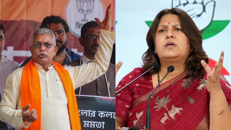 Election Commission of India issues show cause notices to BJP MP Dilip Ghosh and Congress leader Supriya Shrinat નેતાઓને મોંઘા પડ્યા વિવાદિત નિવેદનઃ ચૂંટણી પંચે કોંગ્રેસના સુપ્રિયા શ્રીનેત અને BJPના દિલીપ ઘોષને મોકલી નોટિસ