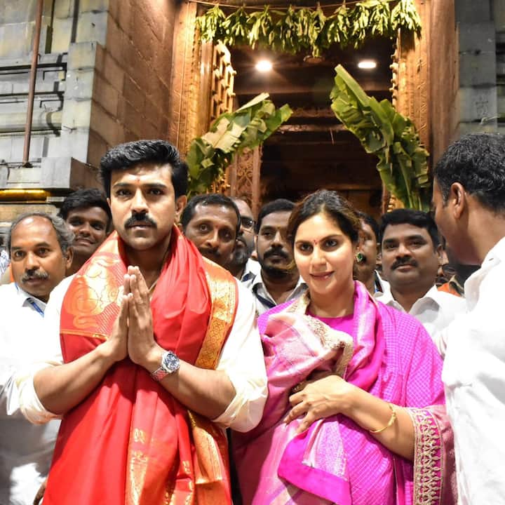 Ram Charan Visits Tirupati Temple With Wife Upasana And Klin Kaara On ...