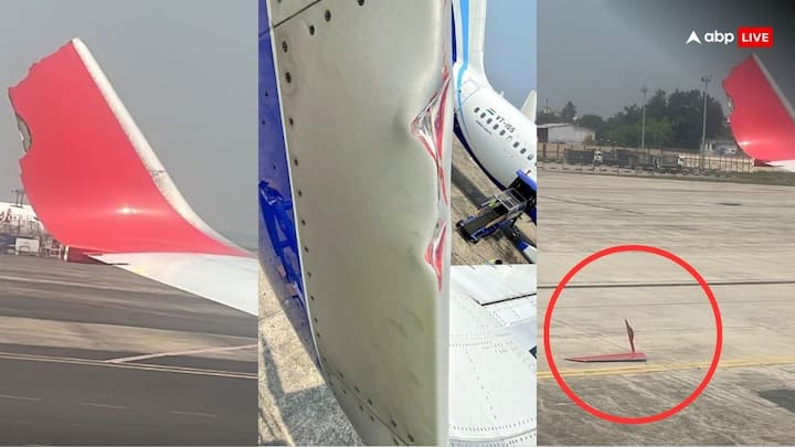 Big accident at Kolkata Airport Wings of Indigo and Air India planes collided with each other Kolkata News: कोलकाता एयरपोर्ट पर बड़ा हादसा! आपस में टकराए इंडिगो और एयर इंडिया के विमानों के पंख