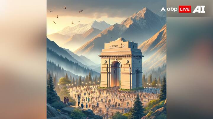 दिल्ली में स्थित इंडिया गेट स्वतंत्र भारत का राष्ट्रीय स्मारक है. यह दुनियाभर के पर्यटकों के आकर्षण का केंद्र भी है. अगर ये पहाड़ों पर होता तो नजारा कुछ ऐसा होता.