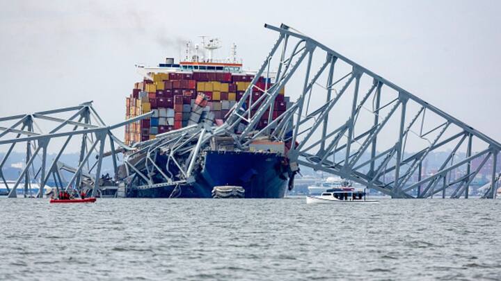 The ship's crew issued a mayday call just before the crash that brought down the Francis Scott Key Bridge.  (Image Source: Getty Images)