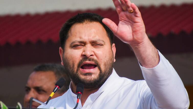 Tejashwi Yadav PM Narendra Modi at INDIA Delhi Loktantra Bachao Rally RJD BJP Arvind Kejriwal Lok Sabha Election 2024 'Tum Toh Dhokhebaaz Ho, Vaada Karke…': Tejashwi Yadav's Lyrical Attack On PM Modi At I.N.D.I.A. Rally — WATCH